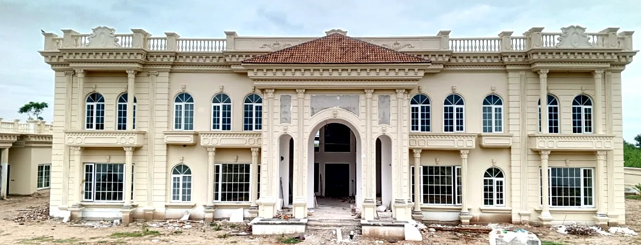 Grand classic residence: Arched and Georgian-bar windows throughout